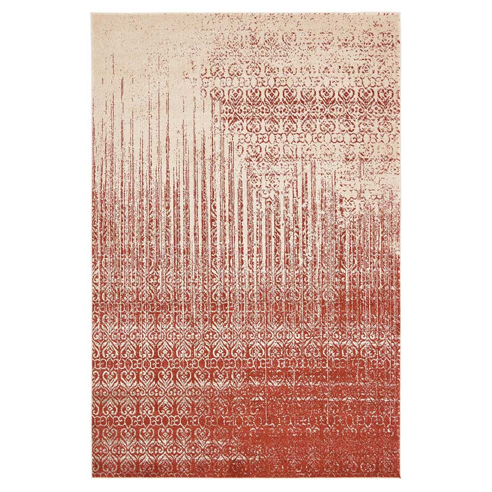 Teppich mit Muster Lucas in Terracotta und Cremefarben