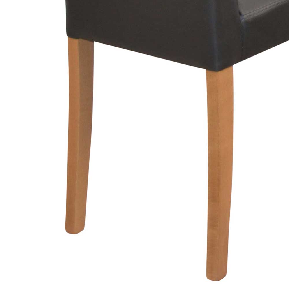 Esszimmer Stühle Alwin in Schwarz mit Gestell aus Massivholz (2er Set)