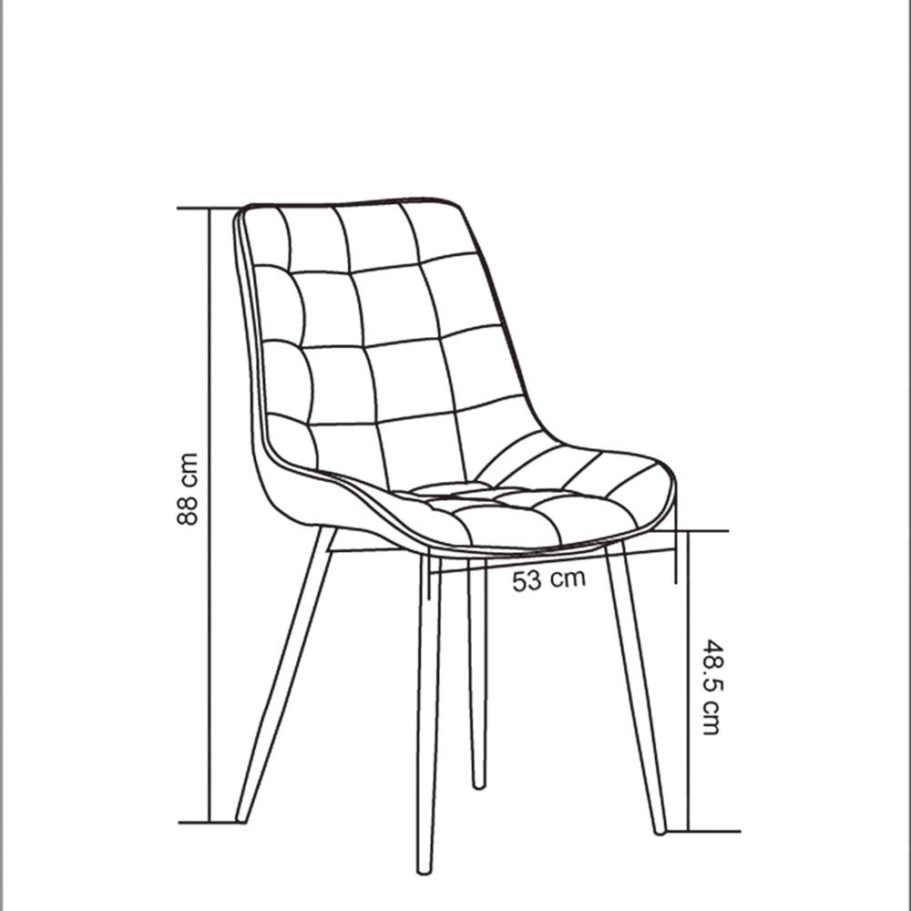 Esszimmerstühle Alexx gelber Webstoff mit Metallgestell (4er Set)