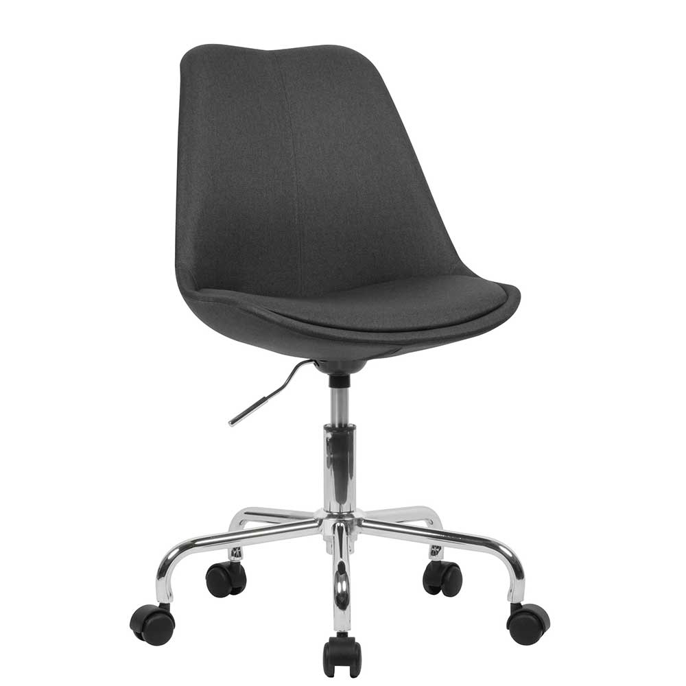 Schreibtischdrehstuhl Lecco in Schwarz Webstoff mit Schalensitz