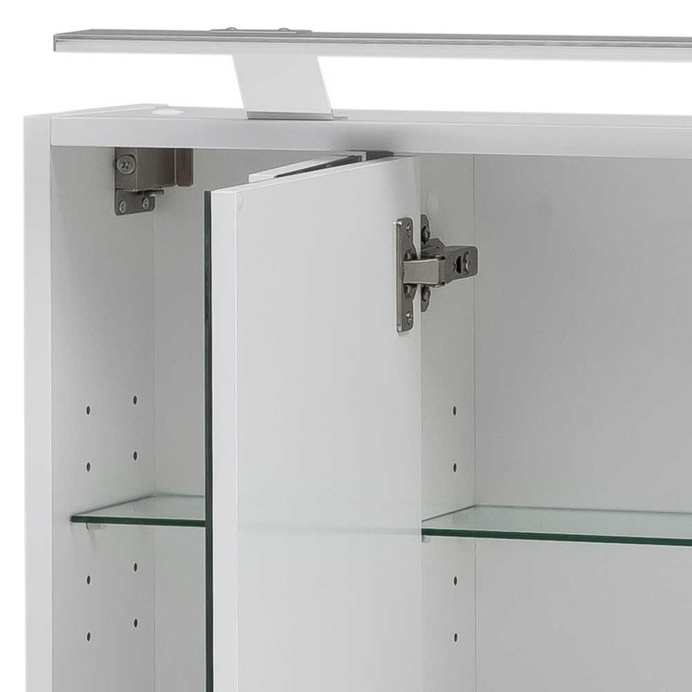 Badezimmer Kombination Kirnas in Anthrazit und Weiß mit LED Beleuchtung (vierteilig)