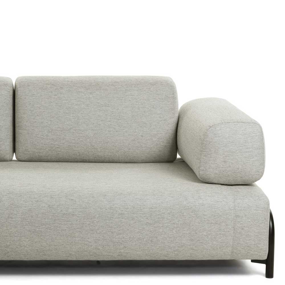 Couch Vanesto in Beige Stoff mit abnehmbarem Stecktisch