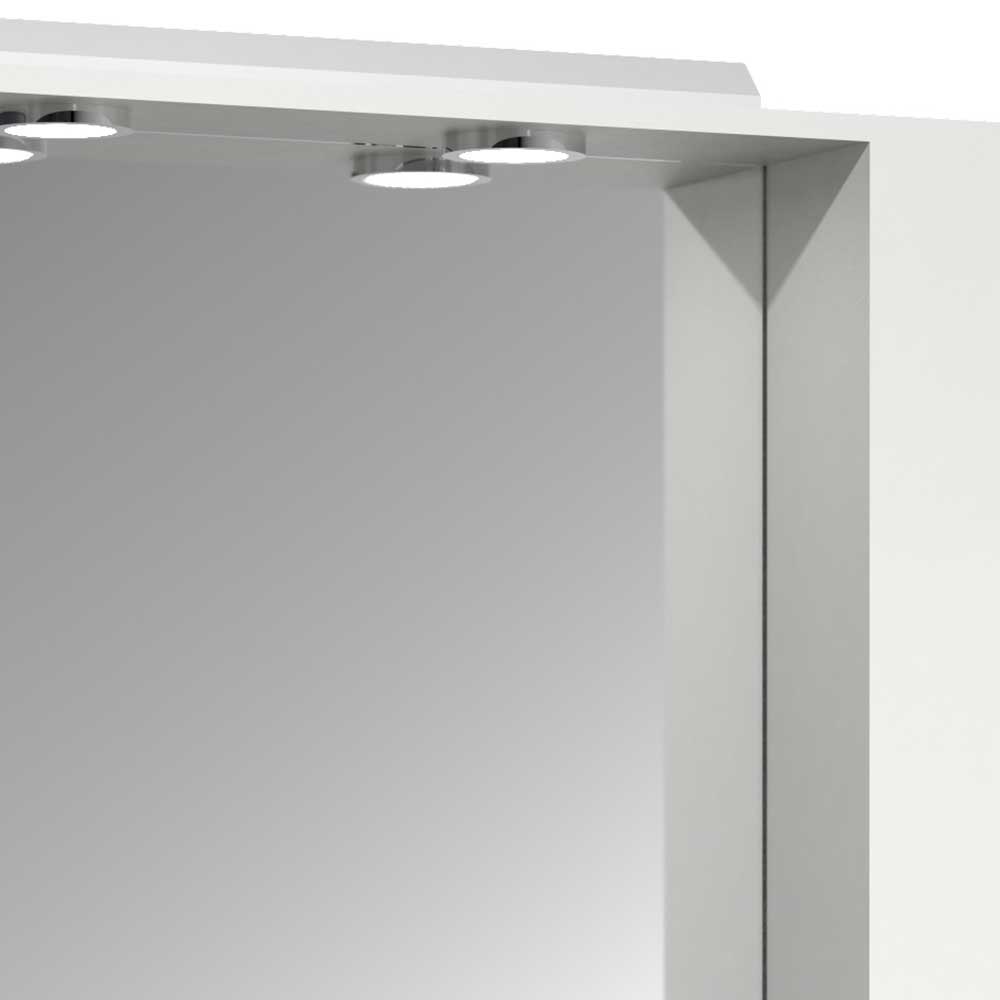 Weißes Badmöbel Set Valtte für die Wandmontage mit LED Beleuchtung (zweiteilig)