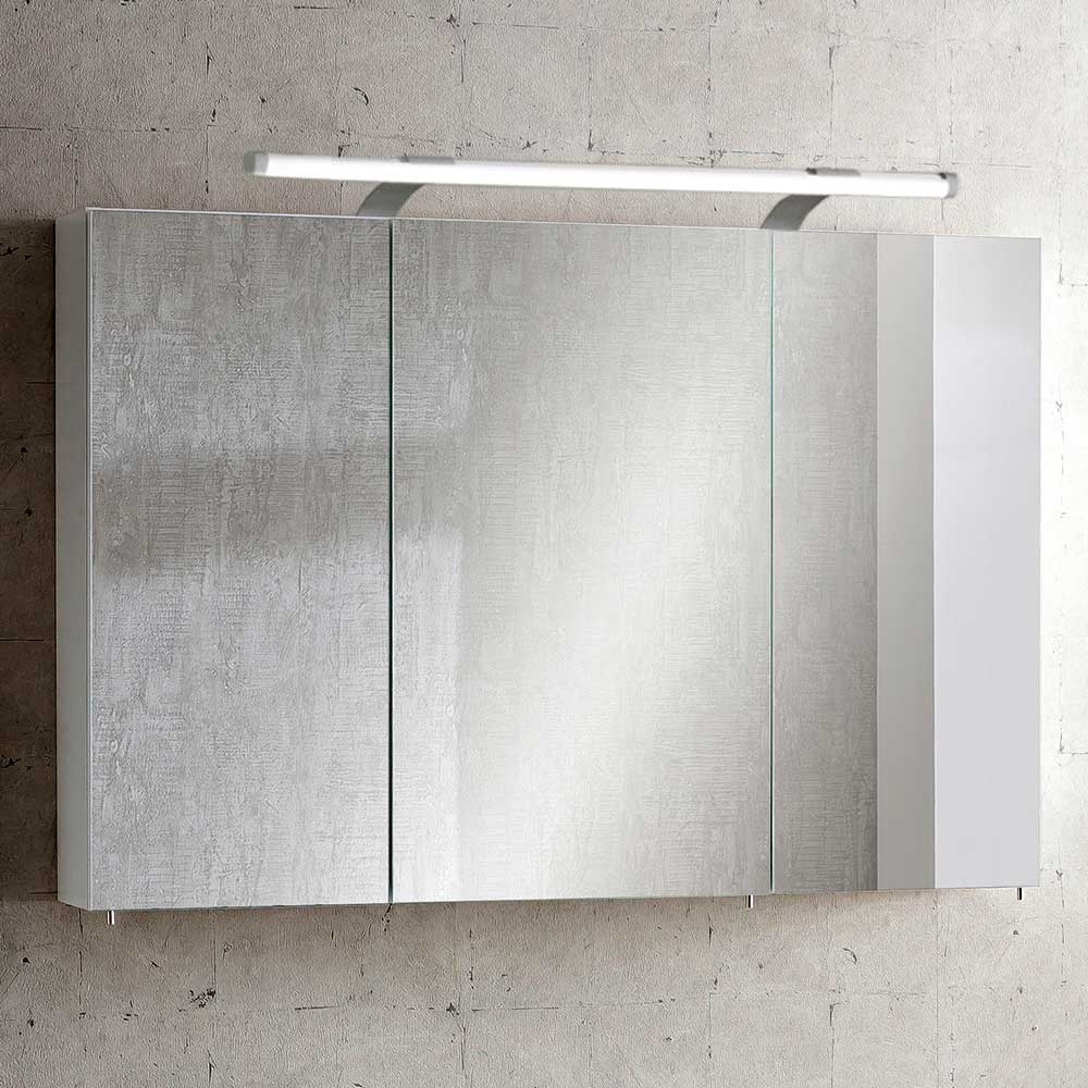 Spiegelschrank Bad Matrida in Weiß mit LED Beleuchtung