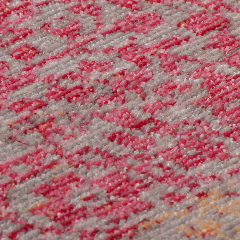 Kurzflor Teppich Quadratisch Fine - Rot