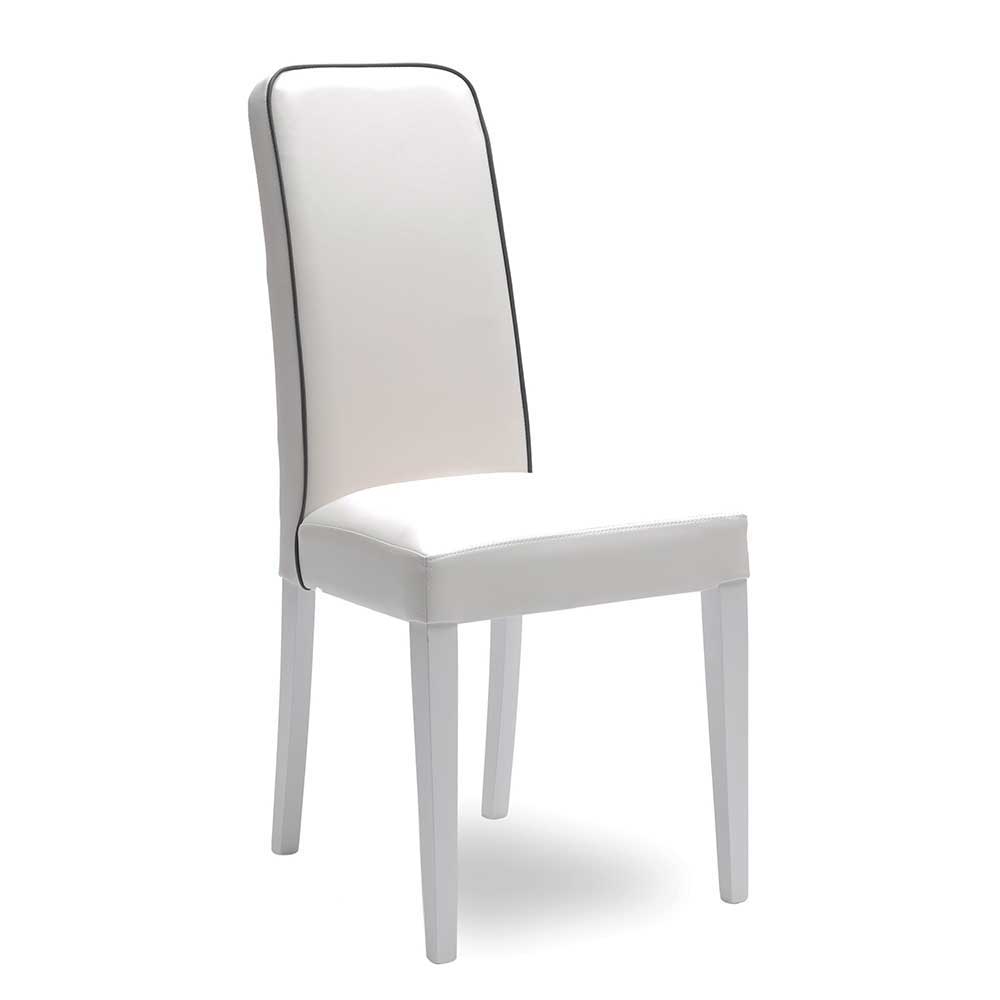 Stuhl Set Lenea aus Kunstleder in Weiß (2er Set)