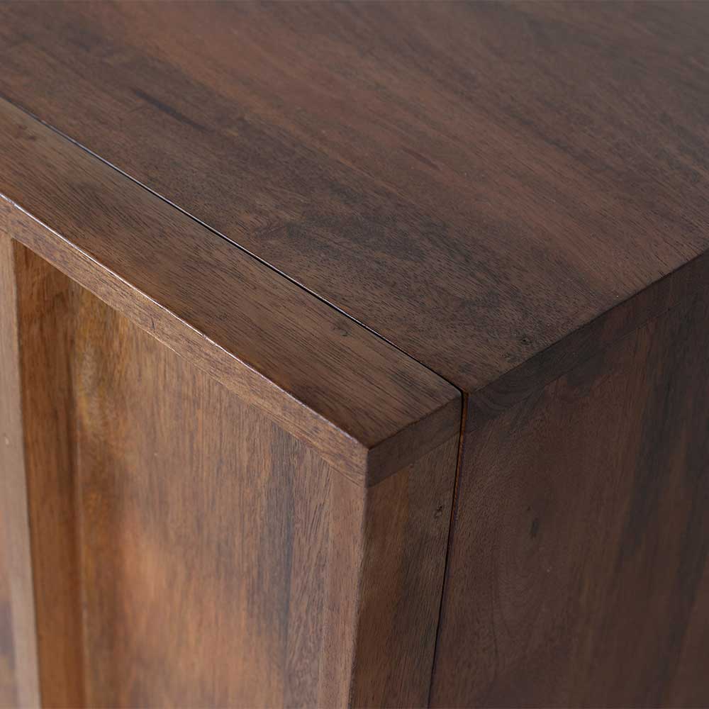 Sideboard Magidaval aus Mangobaum Massivholz und Metall 160 cm breit
