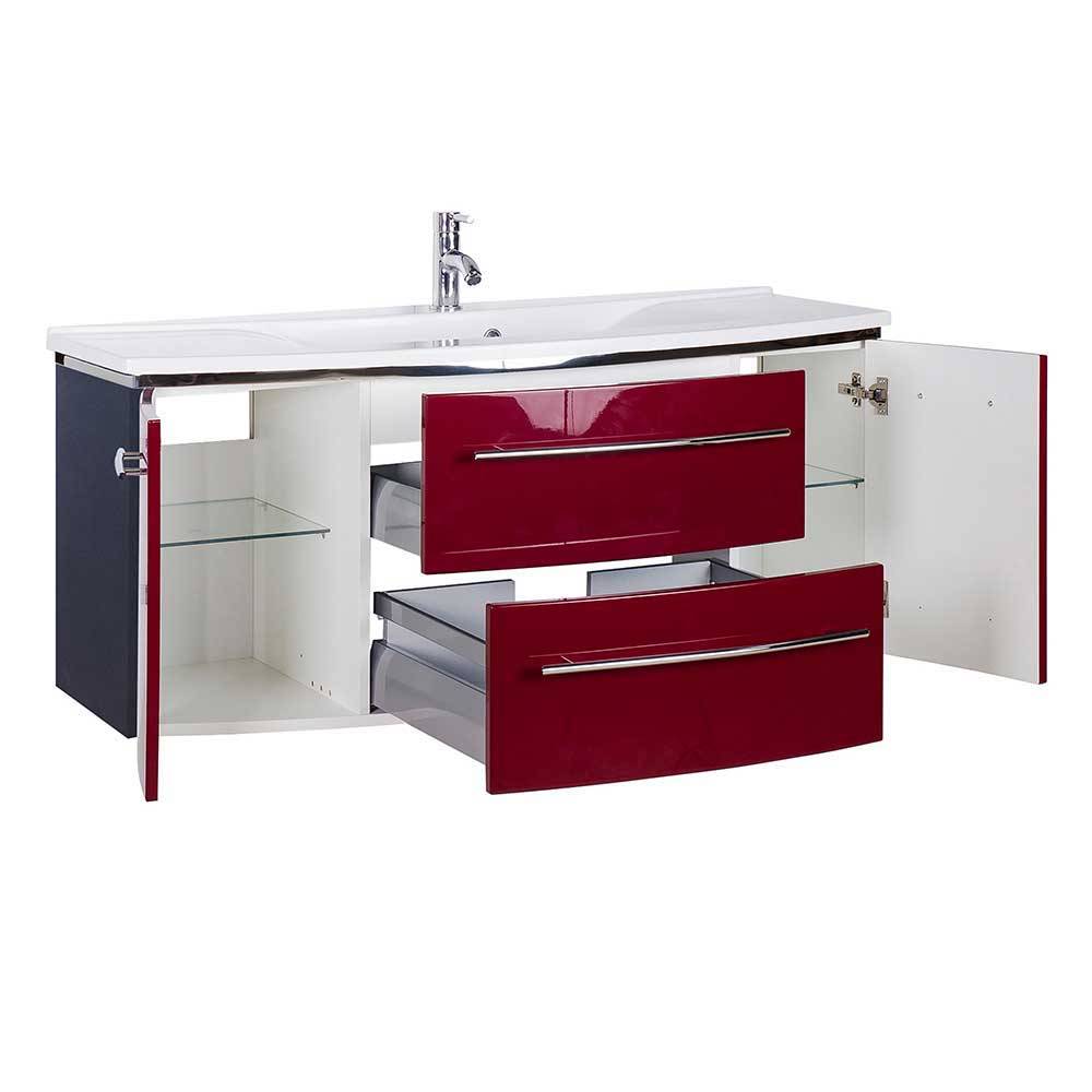 Modernes Waschplatz Set Broncing in Rot und Anthrazit (zweiteilig)