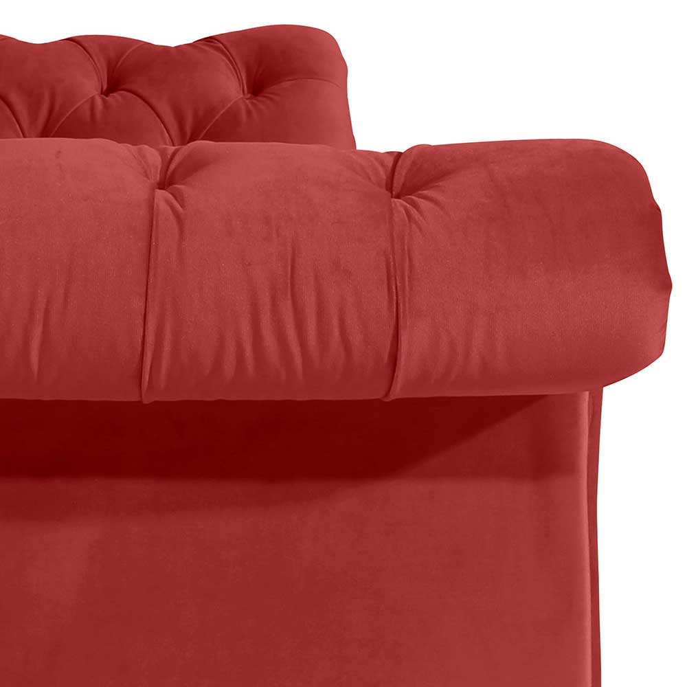 Barockstil XL Sessel Zigaro in Ziegel Rot aus Samtvelours