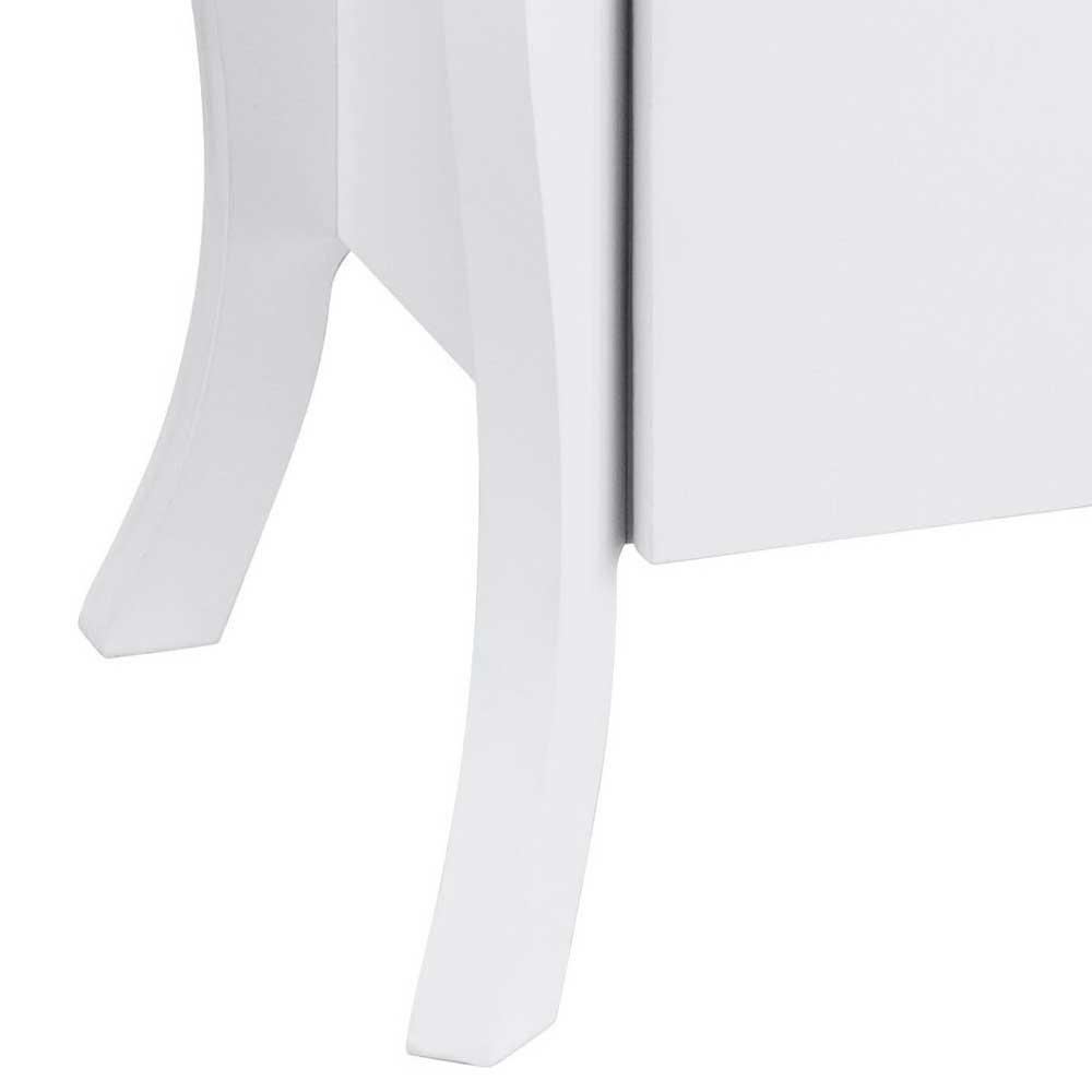 Weißer Waschbeckenschrank Vreneta mit Drehtüren 68x55x35 cm