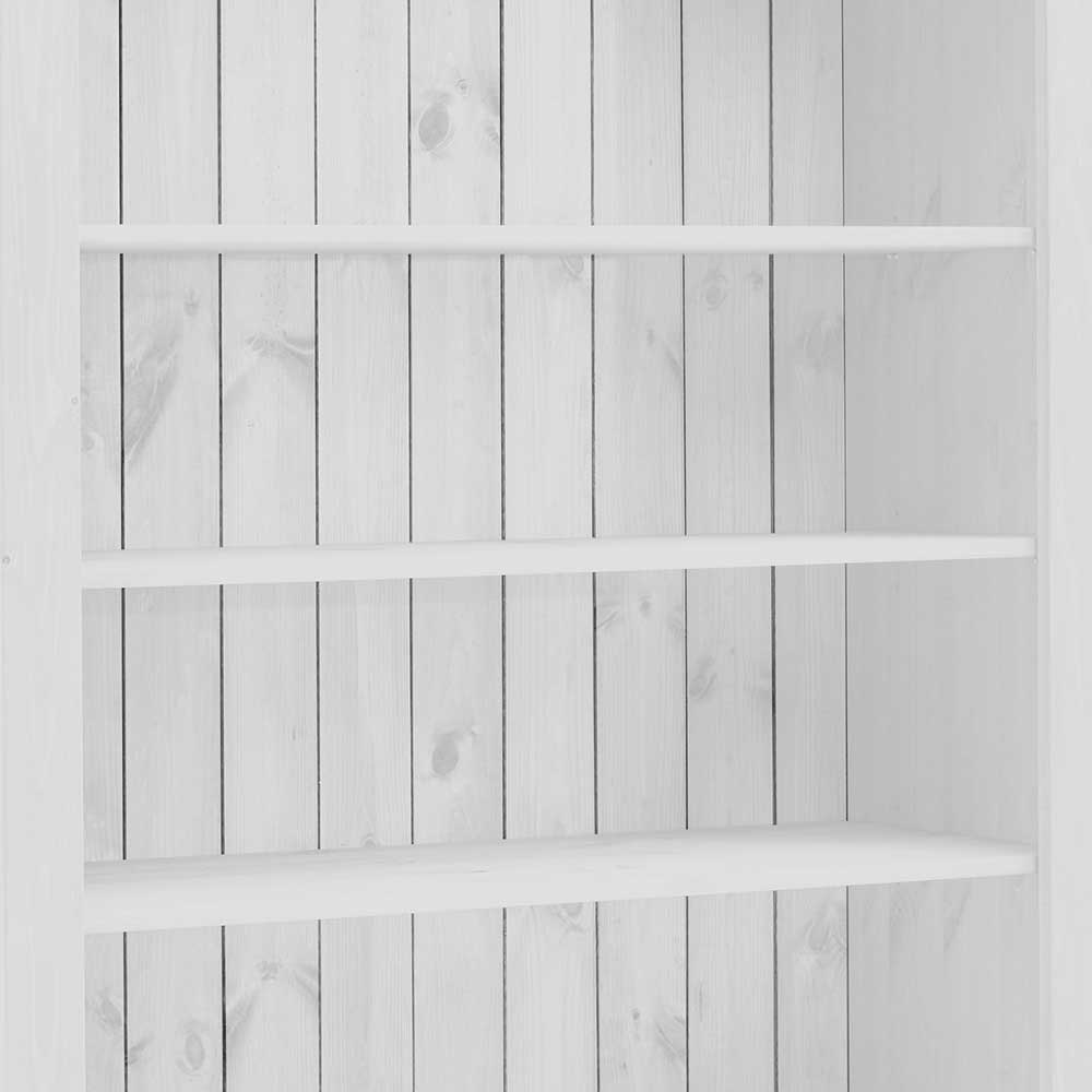 Wohnzimmer Regal Mures in Weiß aus Kiefer teilmassiv