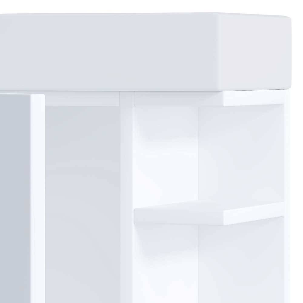 Gästewaschtisch weiß Emjada mit einem Aufsatzwaschbecken 70 cm hoch