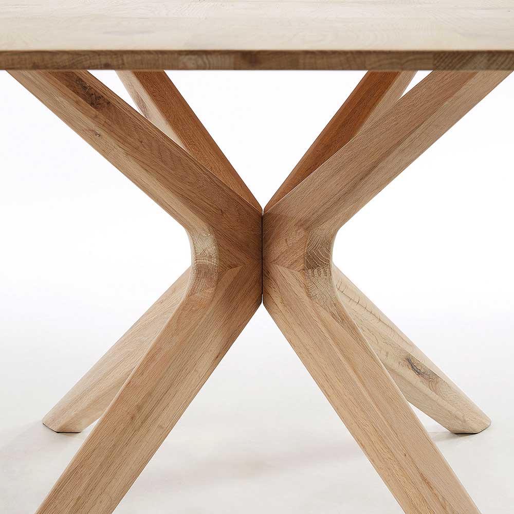 Design Holztisch Castilian aus Eiche White Wash massiv 200 cm breit