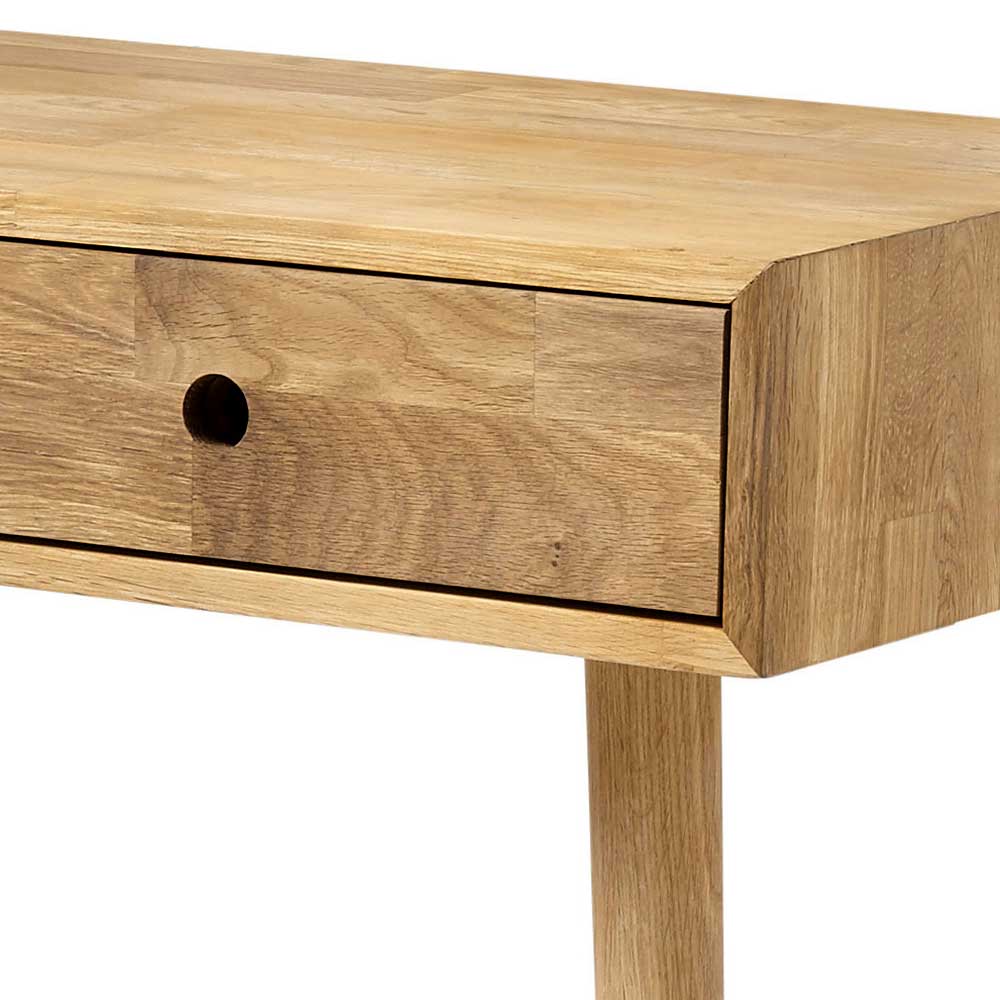 Konsolen Tisch Maslow aus Eiche Massivholz mit einer Schublade