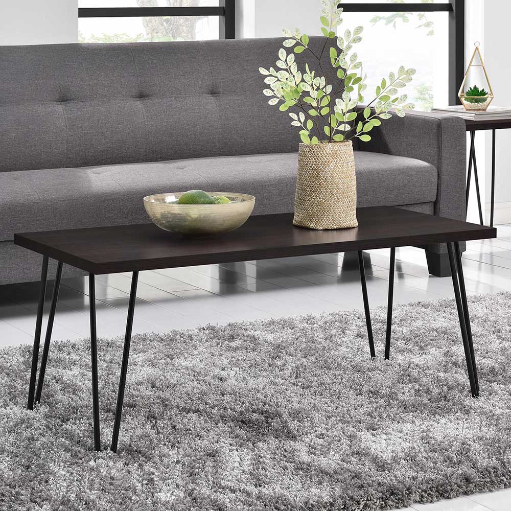 Wohnzimmer Tisch Olbran in Eiche dunkelbraun und Schwarz 107 cm breit
