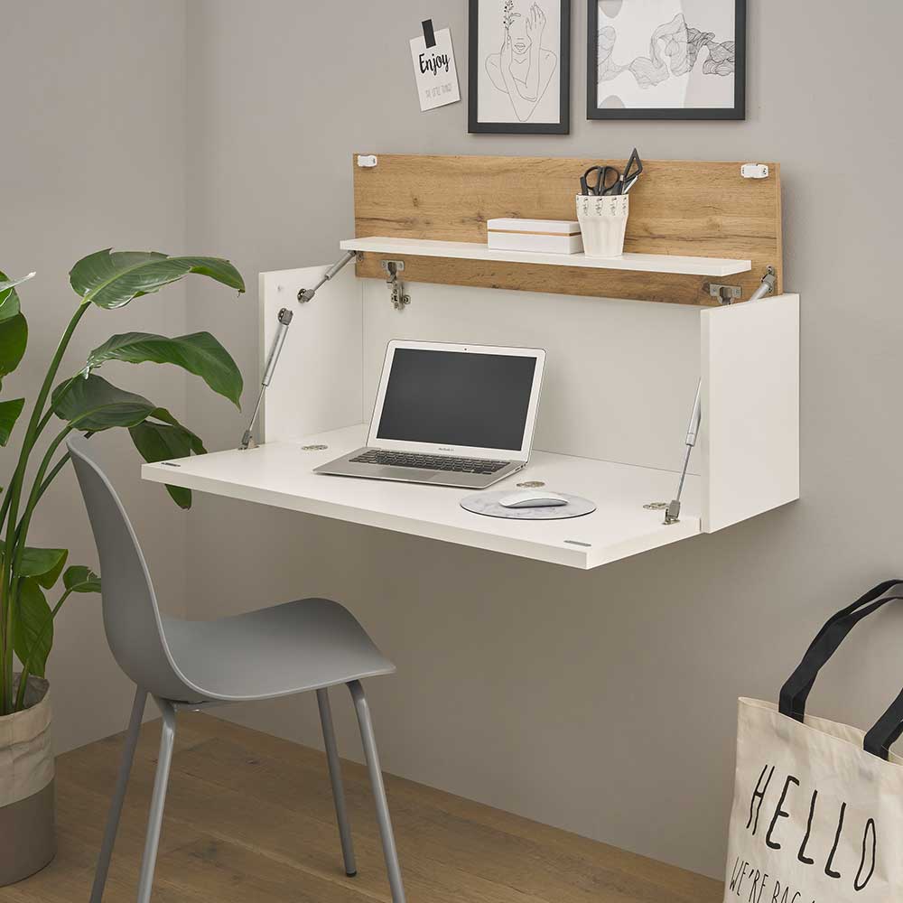 Wand Schreibtisch Rascian mit klappbarer Tischplatte 100 cm breit