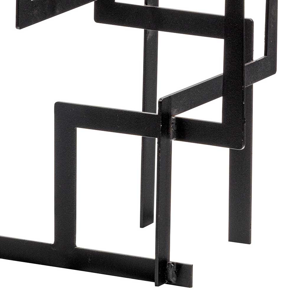 Schwarze Kerzenständer Fanito aus Metall 51 cm hoch (2er Set)