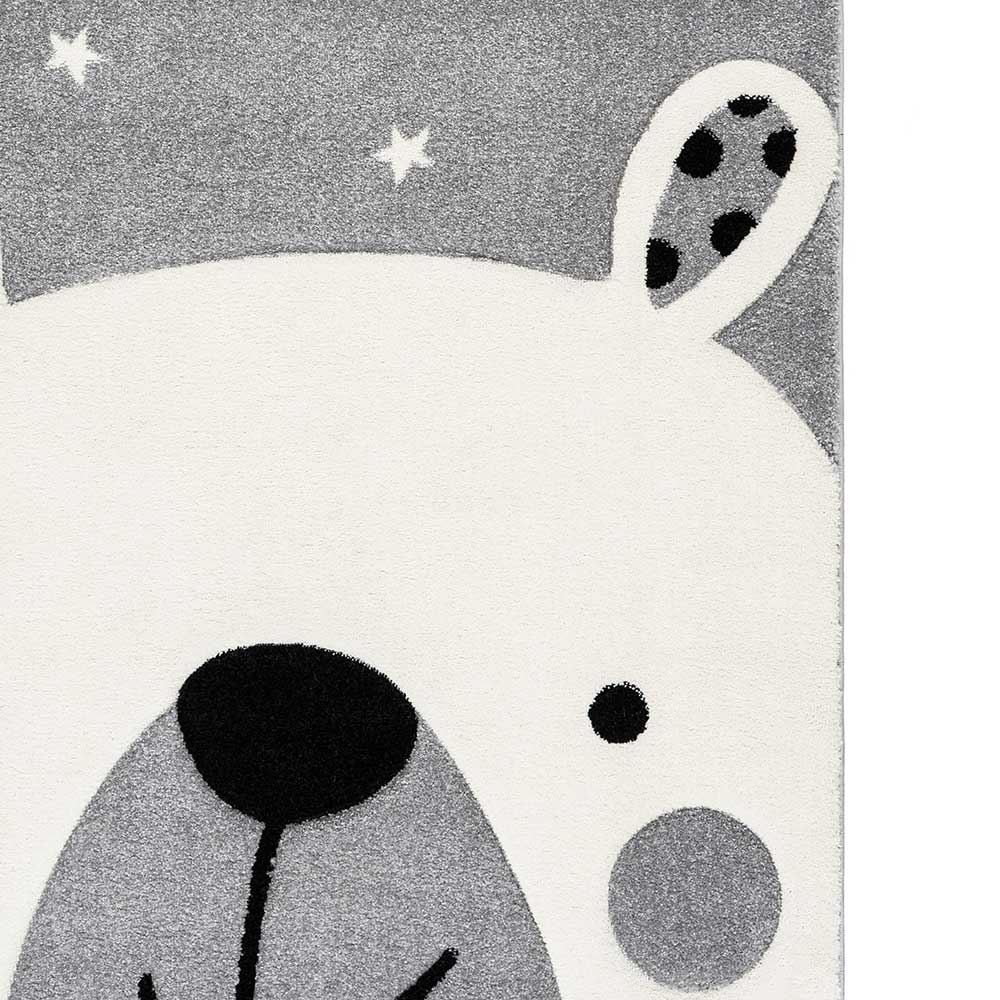 Kurzflor Teppich Gosy für Kinderzimmer mit Eisbär Motiv
