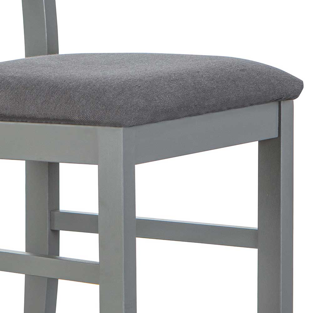 Esstisch Stühle Tibiun in Grau aus Buche Massivholz (2er Set)