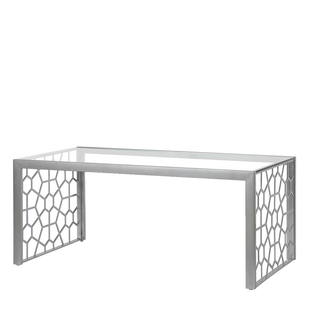 Moderner Wohnzimmer Tisch Walita aus Sicherheitsglas und Metall
