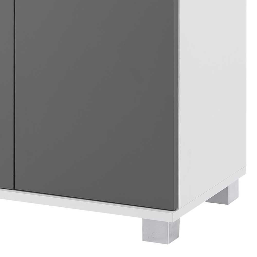 Waschbeckenschrank Rustina mit 2 Türen in Grau und Weiß