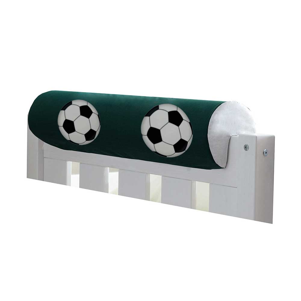 Fußball Design Stockbett Alberello aus Buche Massivholz mit Rutsche und Vorhang