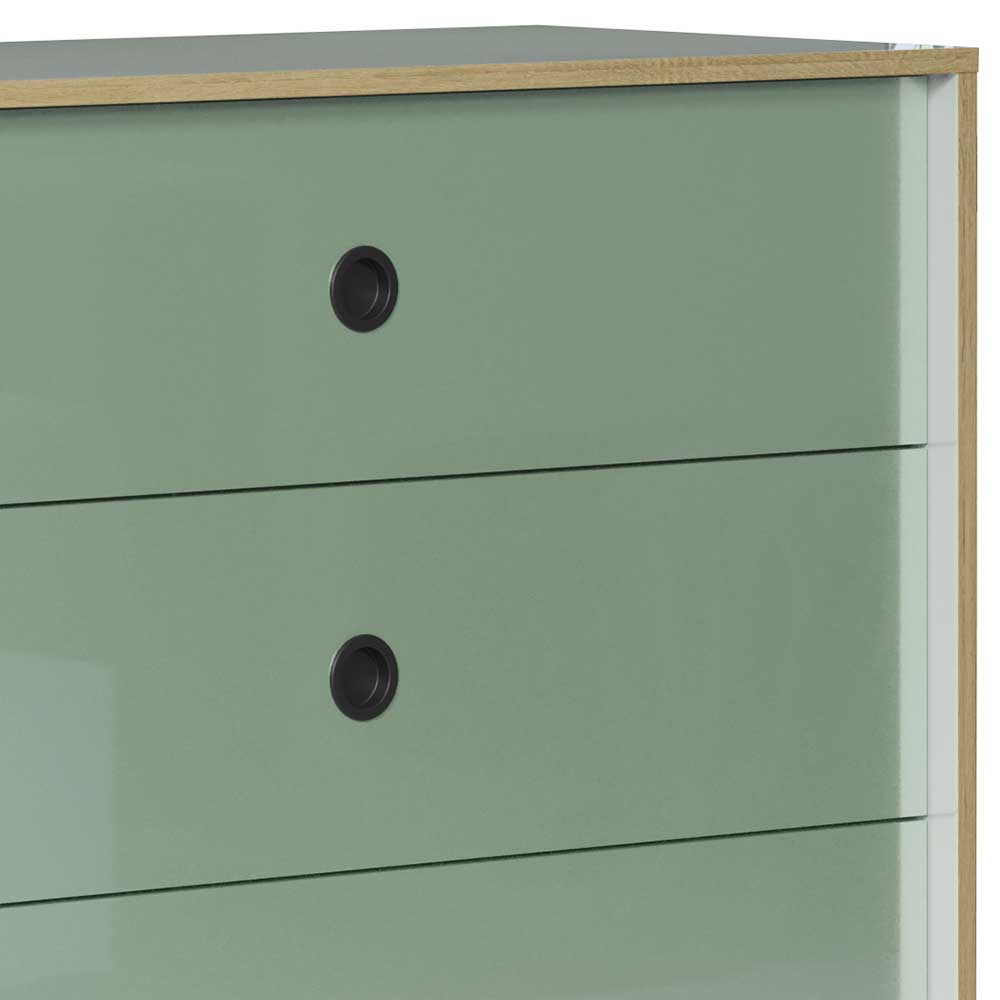 Modernes Sideboard Zentry in Weiß und Mintgrün 180x86x40 cm