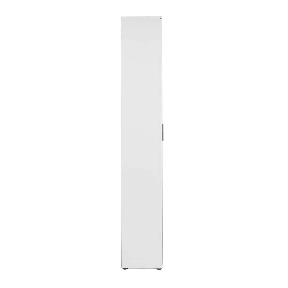 Garderobenschrank Mazira in Weiß mit einer Spiegeltür