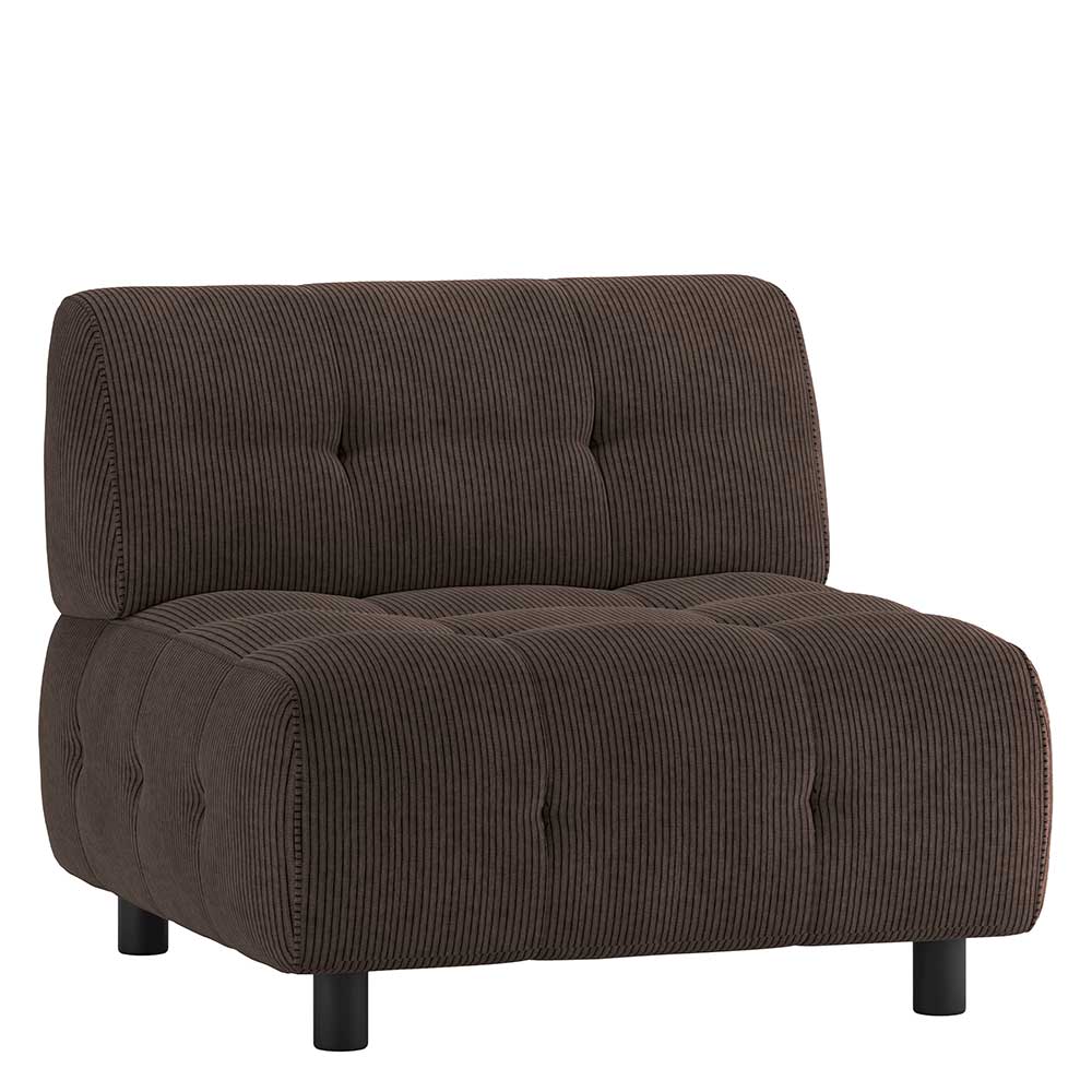 Graubraune Einsitzer Couch modular Furios 90 cm tief und 90 cm breit