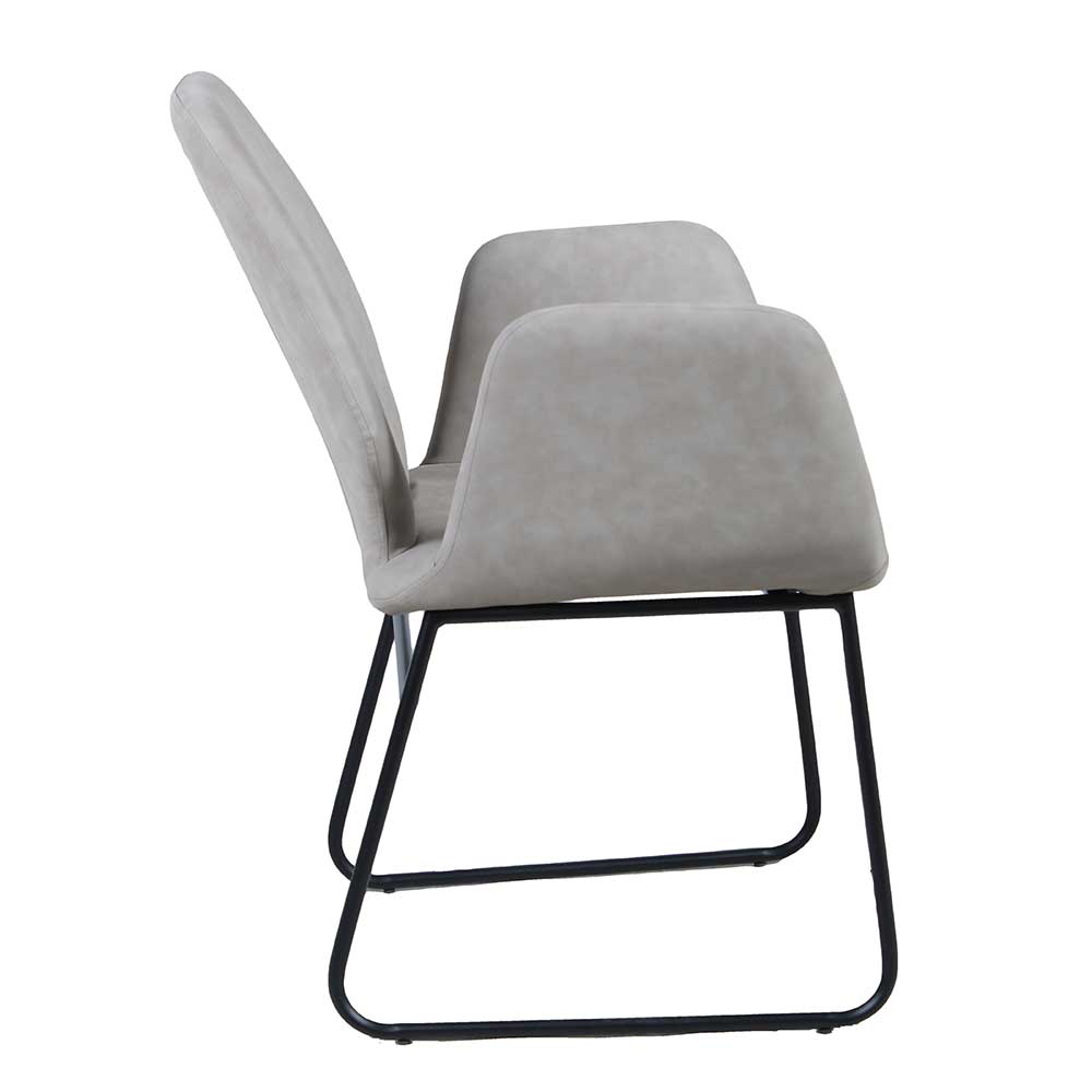 Esszimmergarnitur Vanisla Tisch mit Hairpin Gestell Stühle Hellgrau (fünfteilig)