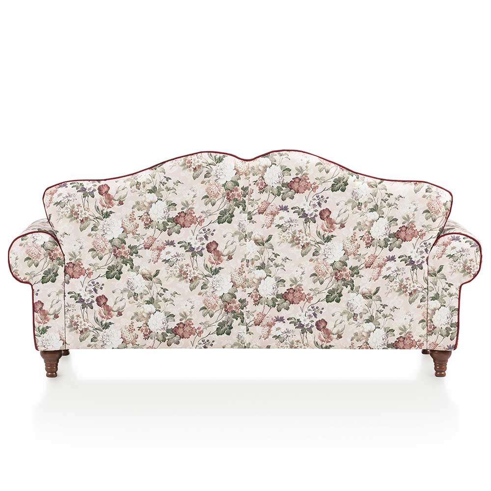 Vintage Landhaus Sofa Envus mit Blumen Motiv 200 cm breit