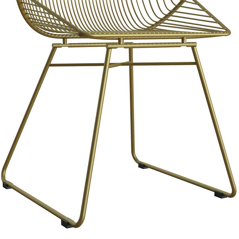 Goldener Metallstuhl Catrinella in modernem Design mit Bügelgestell