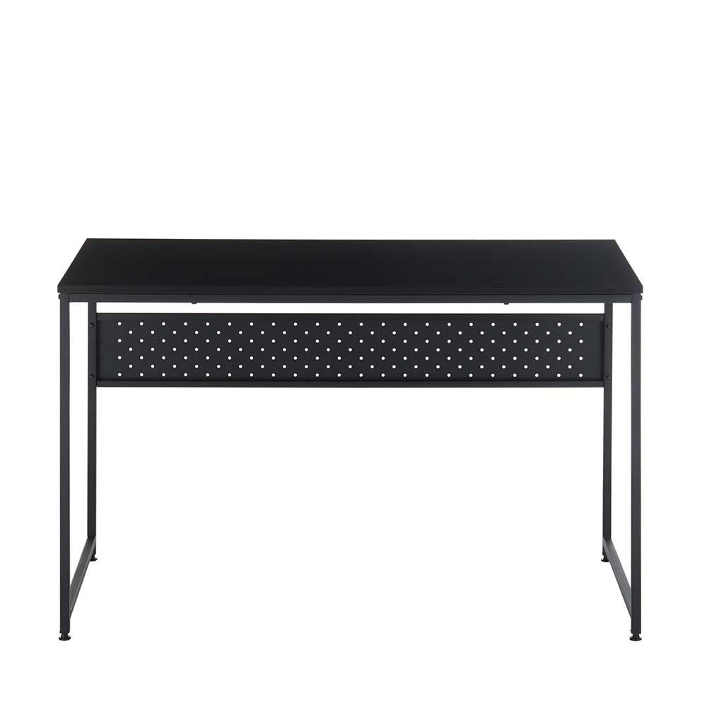 Schreibtisch schwarz Enpa im Industry und Loft Stil mit Bügelgestell