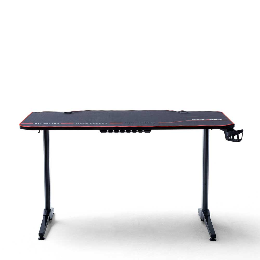 PC Schreibtisch Adrano in Schwarz 140 cm breit