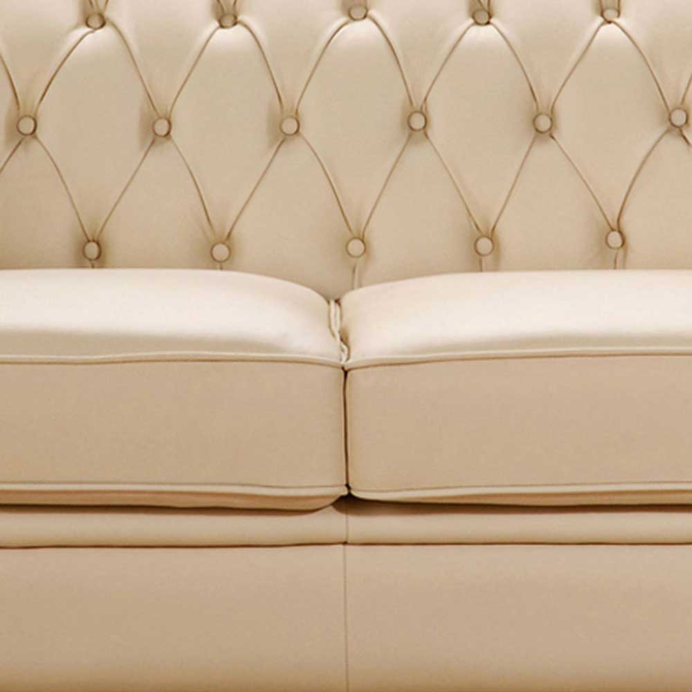 Chesterfield Look Zweier Sofa Simeon in Beige 172 cm breit
