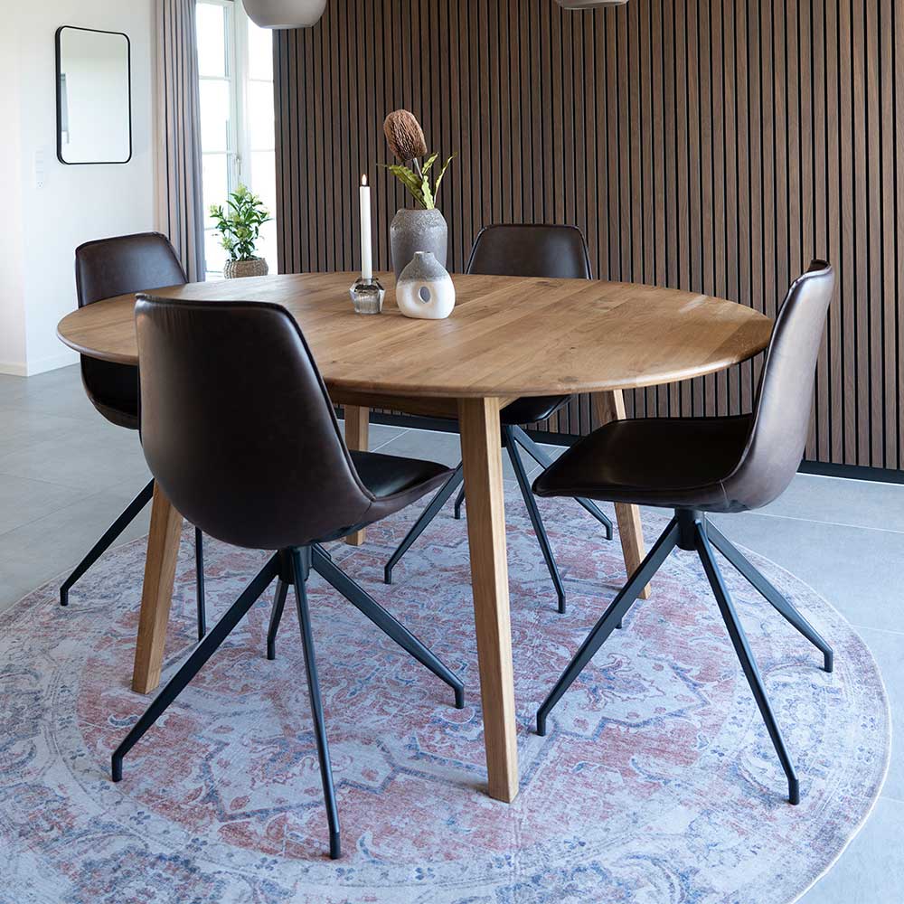 Tisch mit Mittelauszug Clear aus Eiche Massivholz im Skandi Design