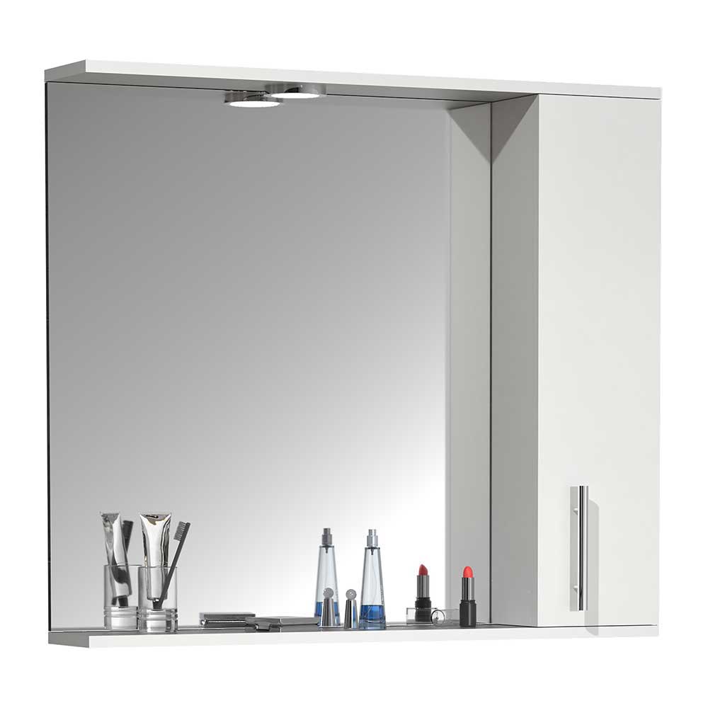 Waschtisch mit Spiegelschrank Pididos in Weiß 75 cm breit (zweiteilig)