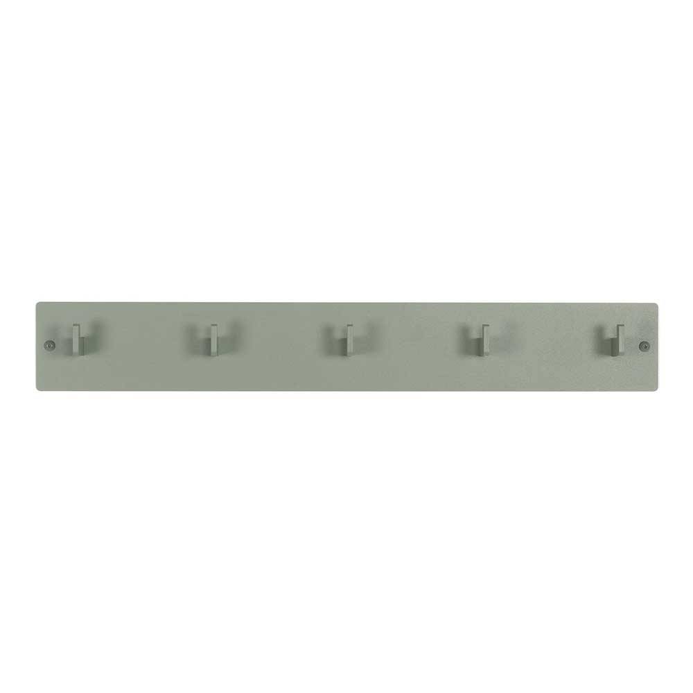 Wandgarderobe mit 5 Haken Liano aus Stahl in Graugrün