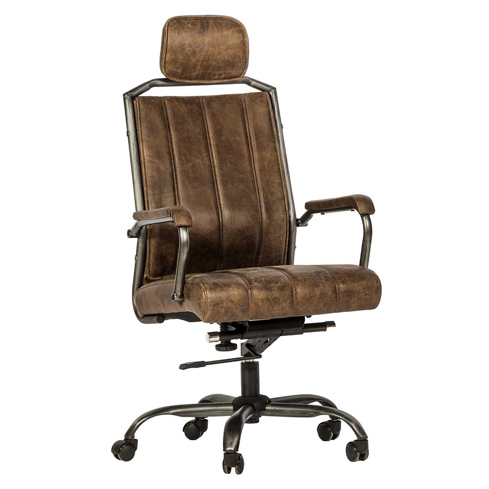 Retro Loungesessel Sessel Stühle Mit Armlehne Echt Leder Holz Kolonialstil Braun 