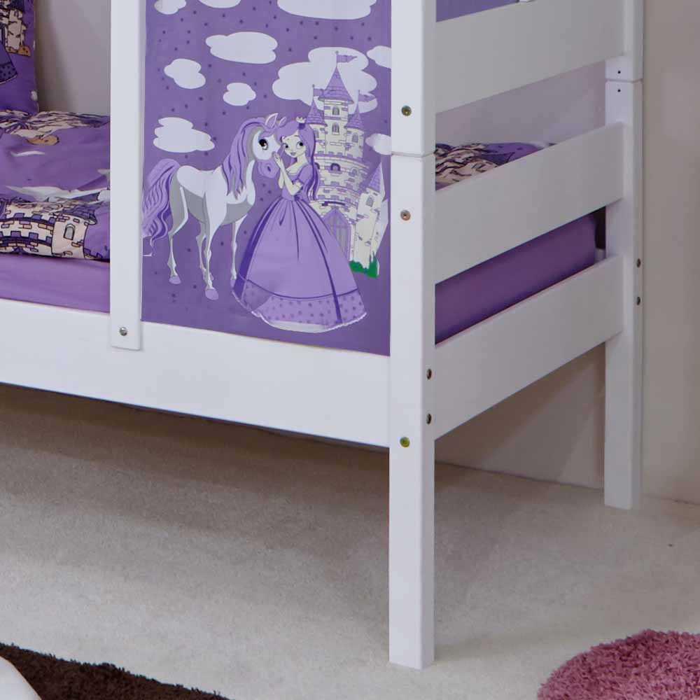 Mädchen Kinderbett Nelson in Weiß Lila im Prinzessin Design