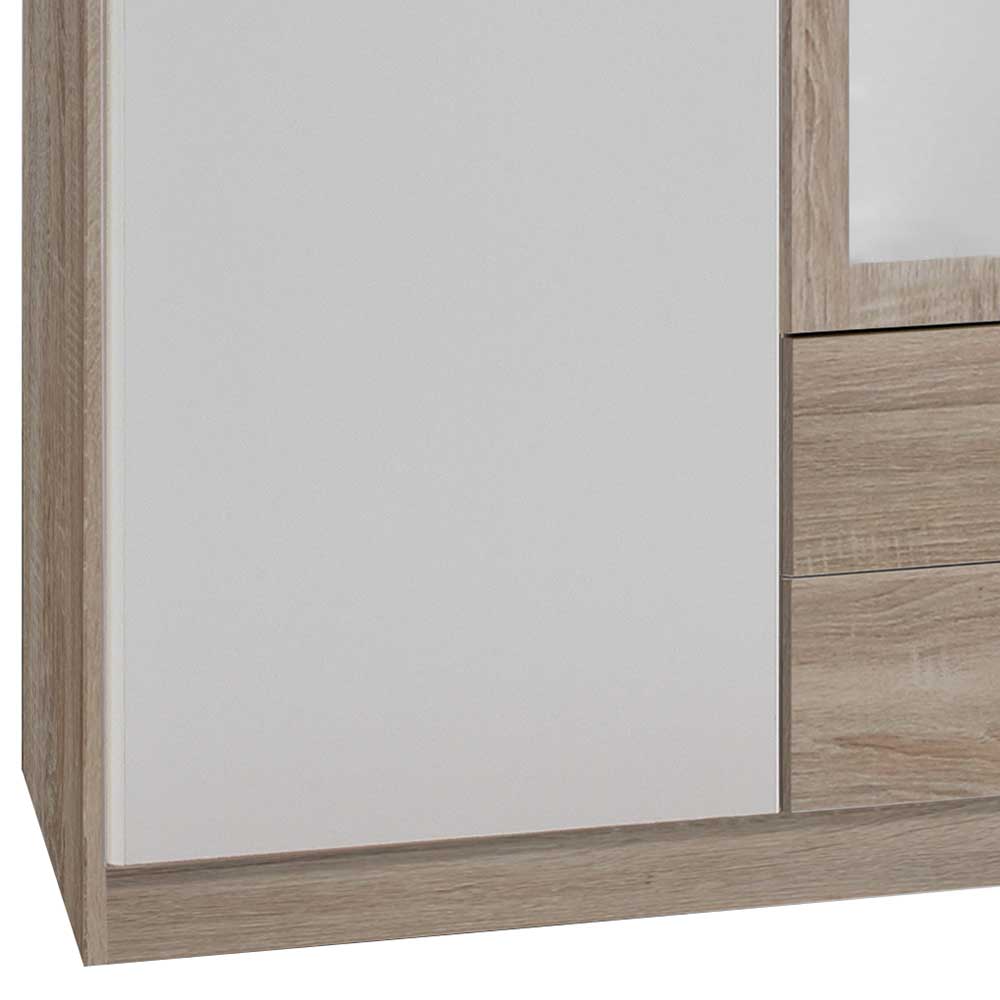 Kleiderschrank mit Spiegel Simeon und zwei Schubladen 135 cm breit