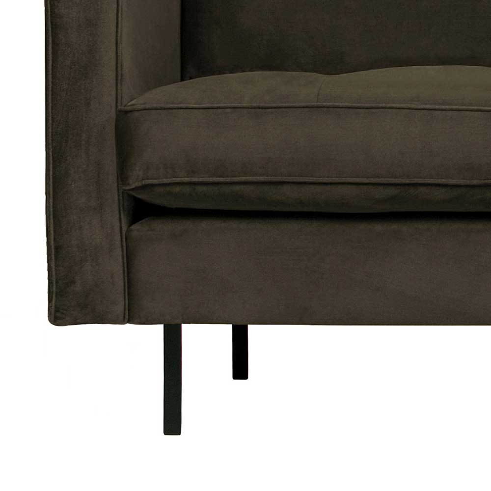 Sitzsofa Giulio in Dunkelgrün Samt 230 cm breit