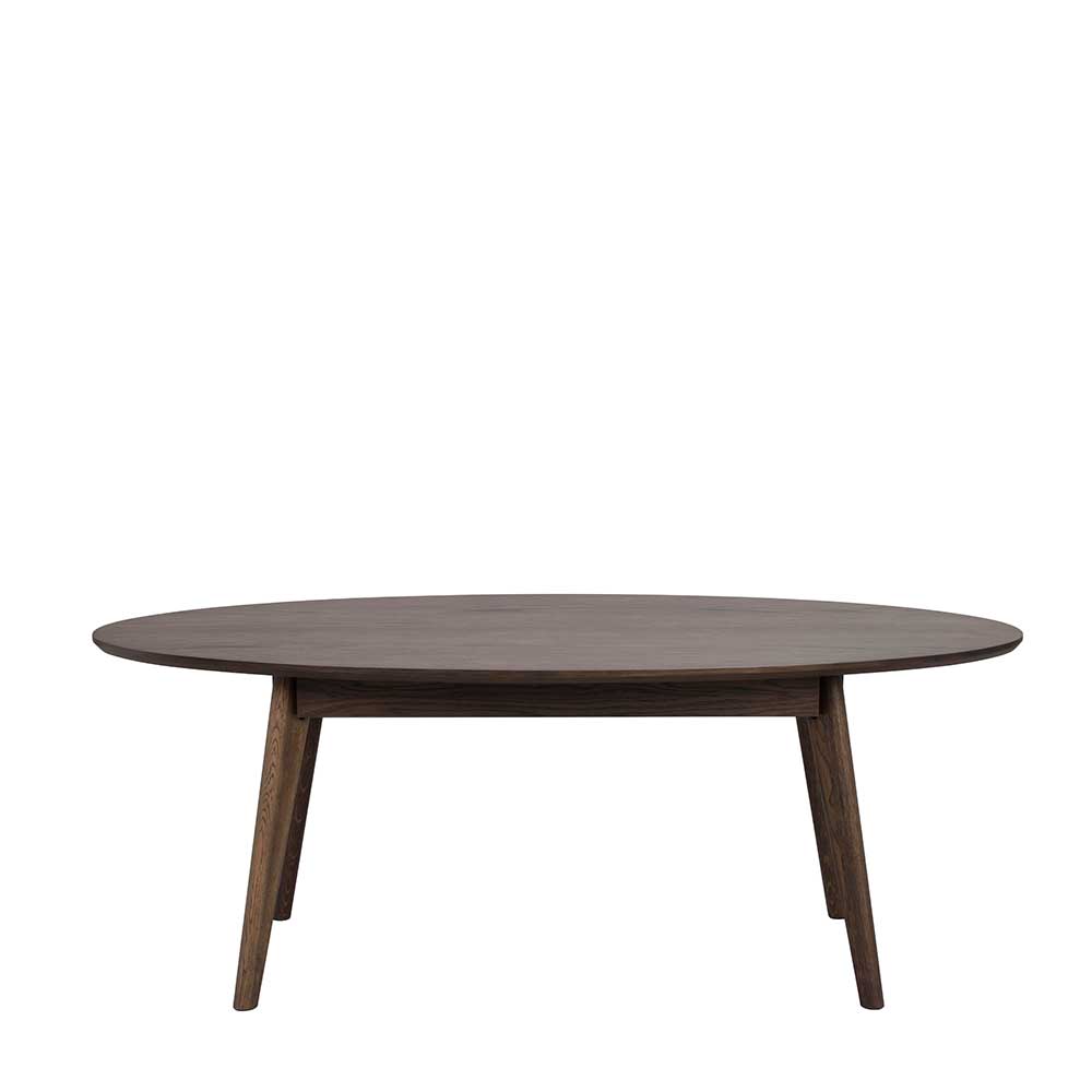 Ovaler Wohnzimmer Tisch Lyell in Eiche dunkelbraun 130 cm breit