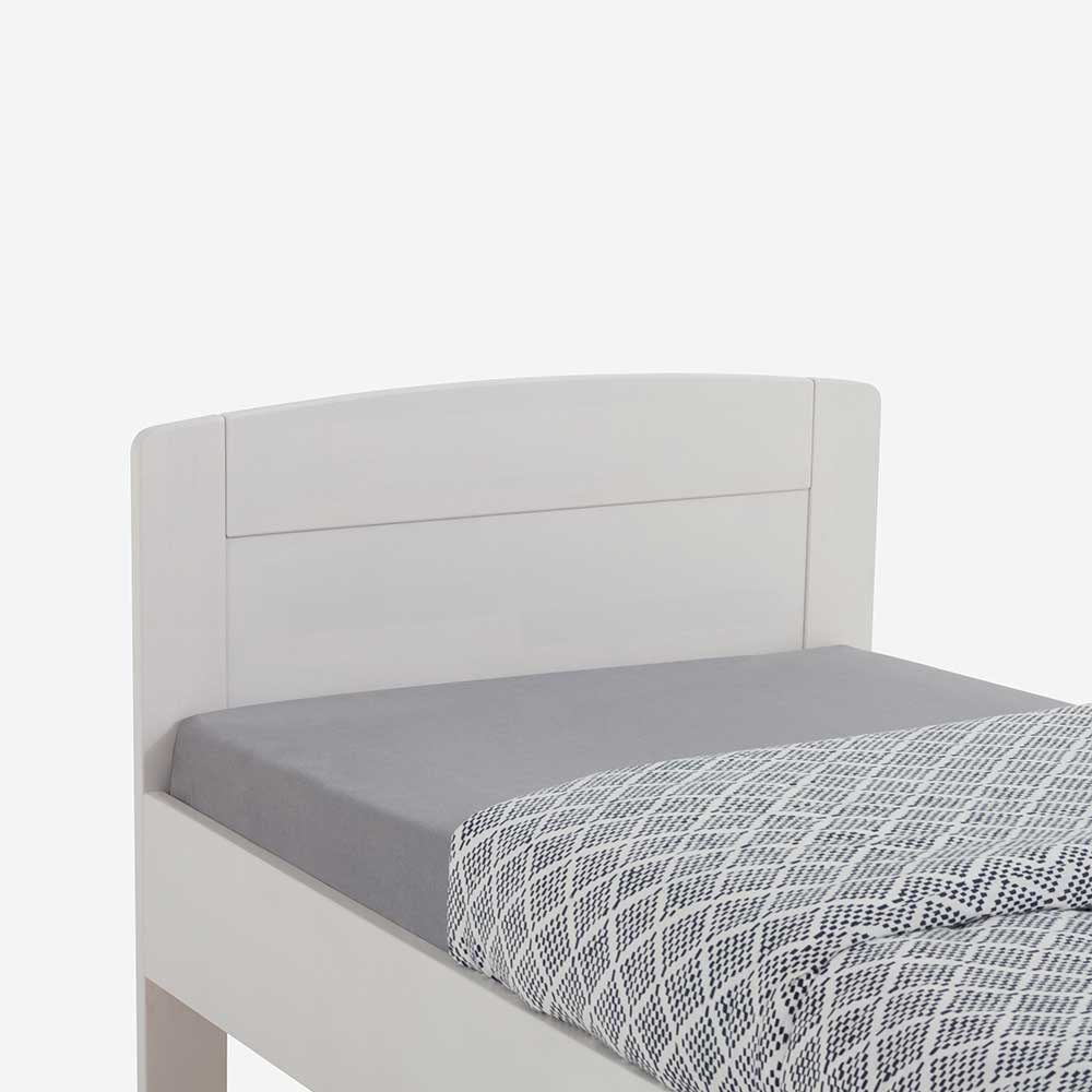 Komfortbett Barstro in Weiß Buche massiv in Überlänge