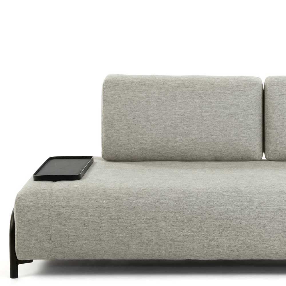 Couch Vanesto in Beige Stoff mit abnehmbarem Stecktisch