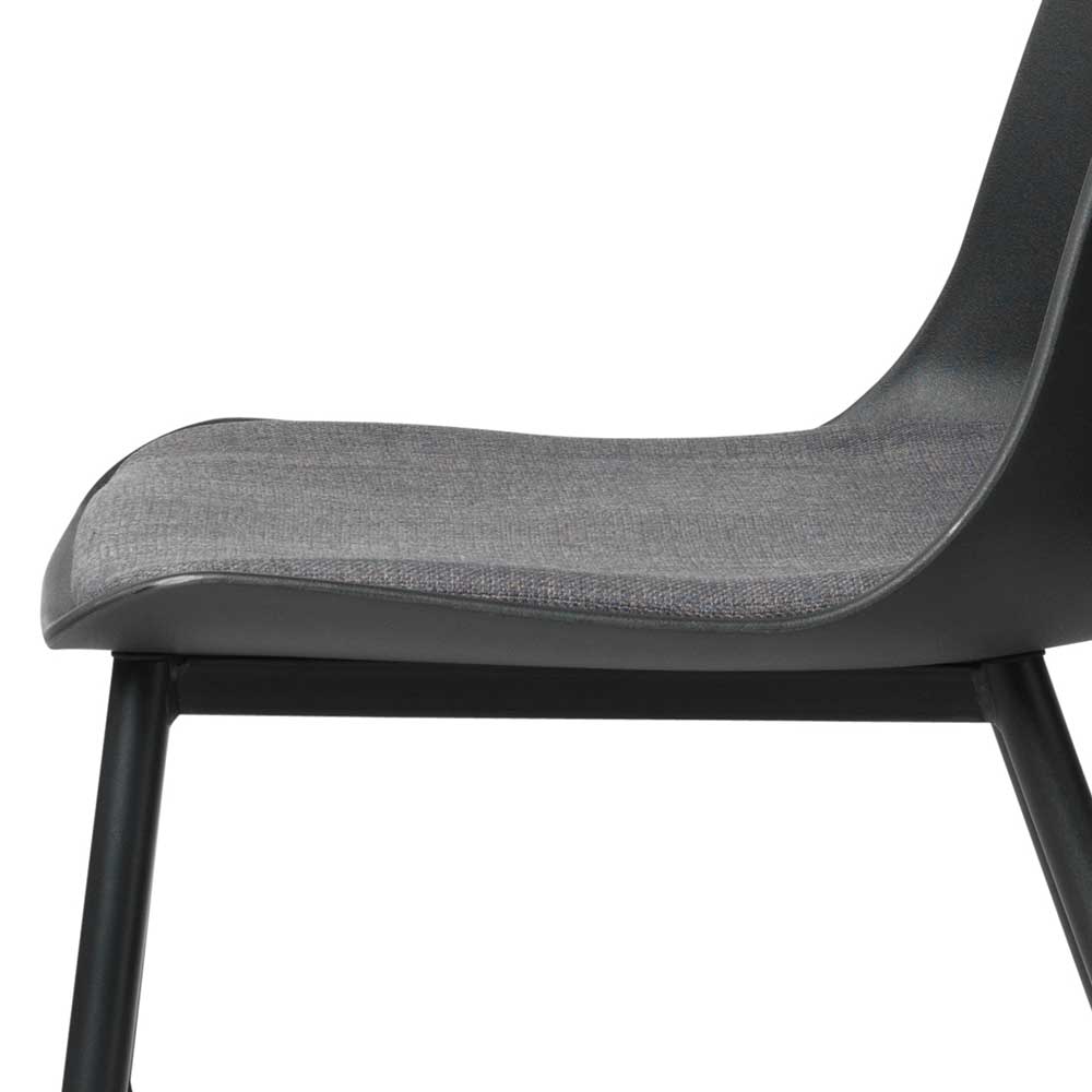Kunststoff Esstisch Stühle Nantou in Schwarz modern (2er Set)