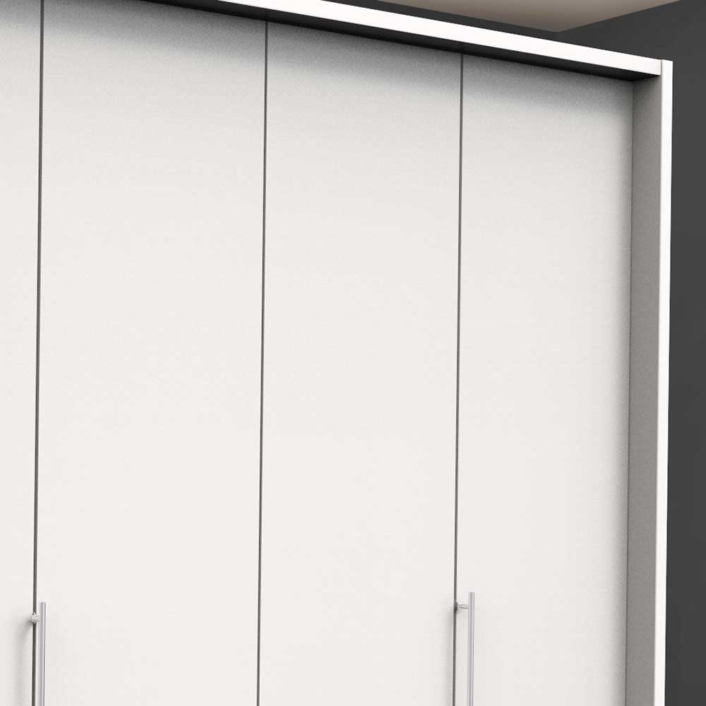 Falttüren Designschrank Emiliano in Weiß mit drei Schubladen
