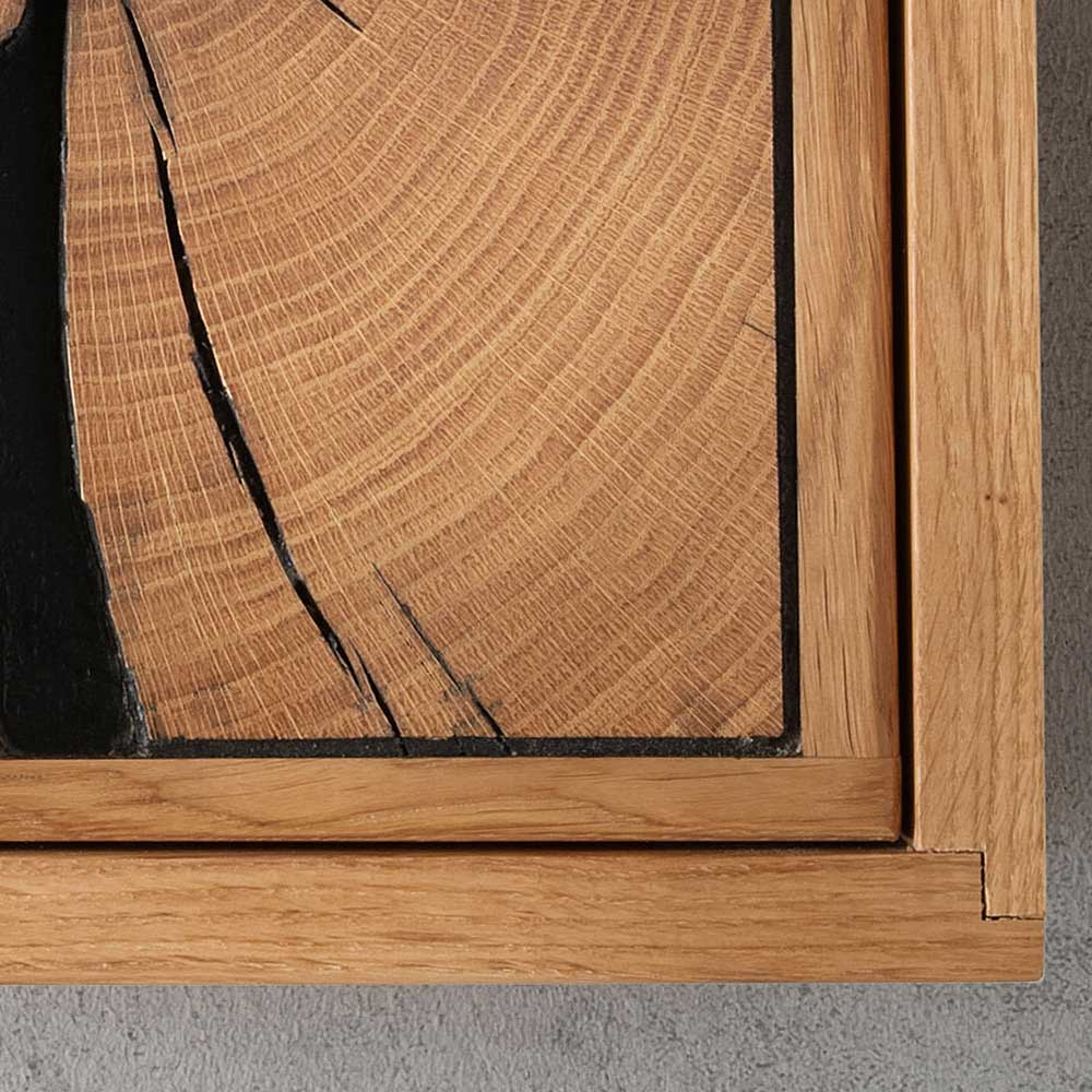 Hängeschrank Wohnzimmer Camilla aus Wildeiche Massivholz 34 cm hoch