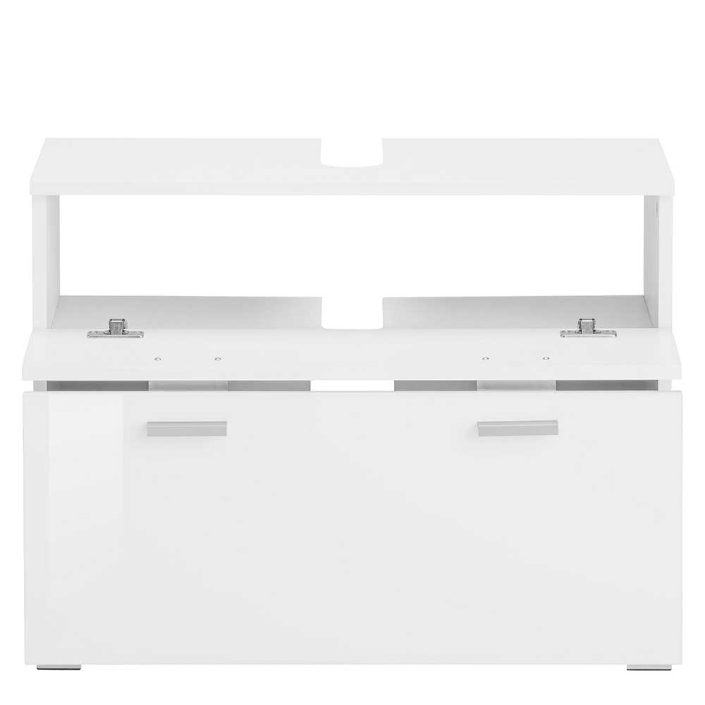 Waschtischunterschrank Duane 70 cm breit in Weiß Hochglanz