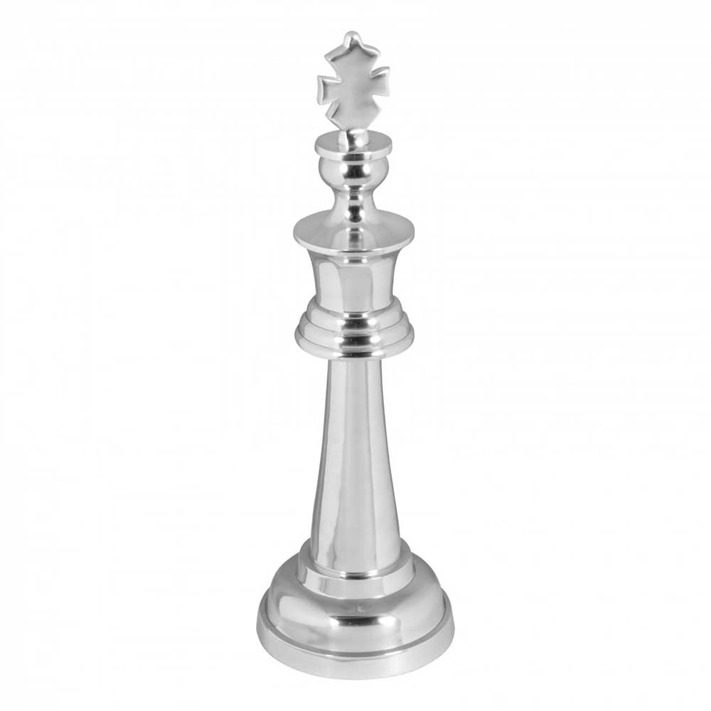 Deko Schachfigur König Drike Aluminium poliert - 69 cm hoch